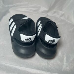 Adidas Black Water Shoes with Three Stripes